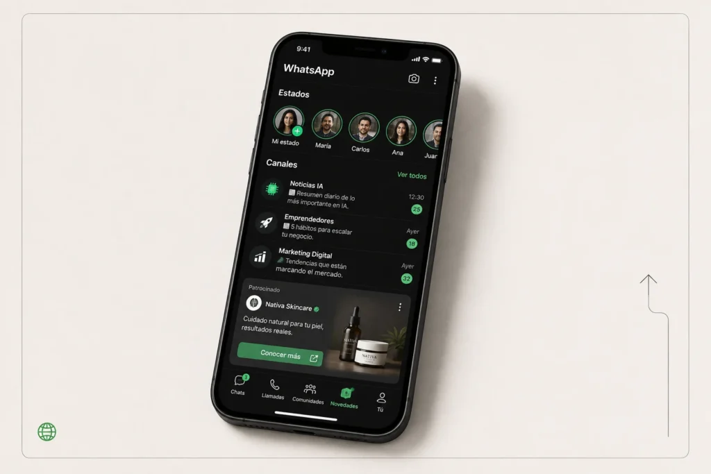 Anuncios en los Estados y Canales de WhatsApp